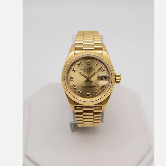 ROLEX LADIES PRESIDENT 18K GOLD WITH PAPERS AND TAG main image 5
